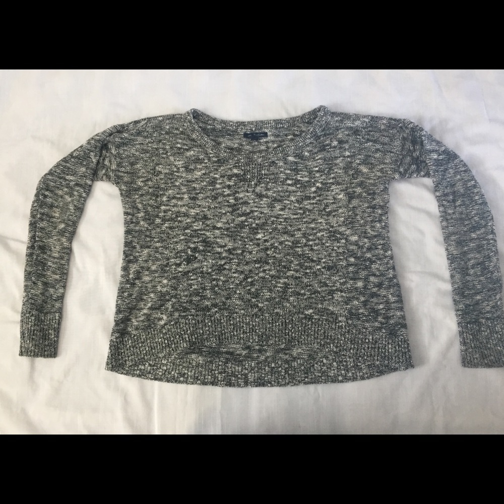 American Eagle Gray Confetti Crop Sweater Small